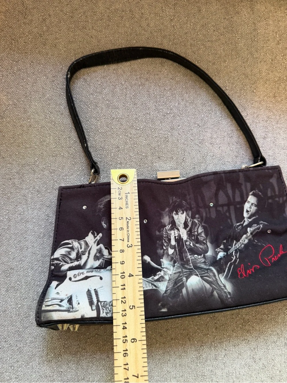 Vintage Ashley M Elvis Presley Photo Shoulder Bag Purse Y2K Licensed